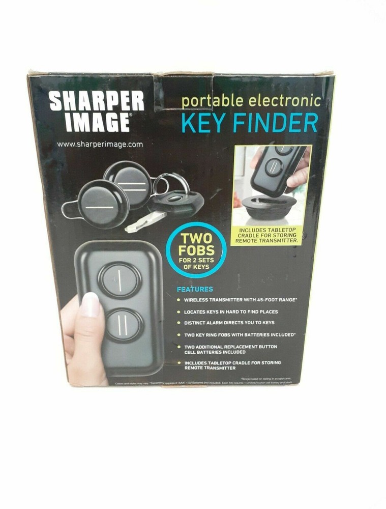Sharper Image Metal/Plastic Black/Silver Key Finder