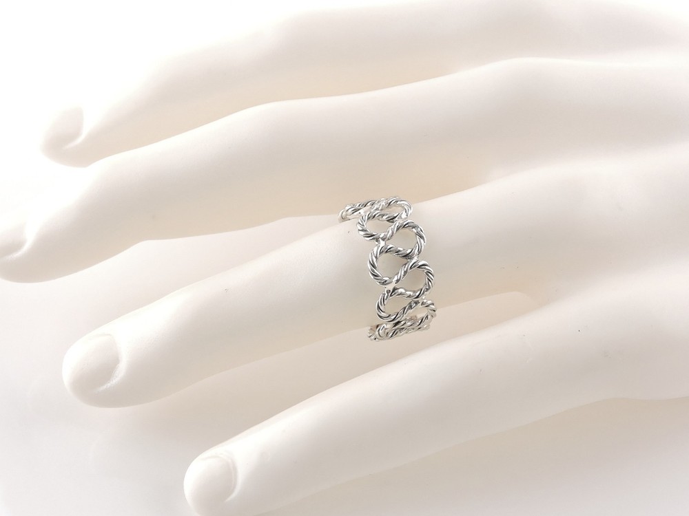 Sterling Silver Twisted Looped Rope Ring