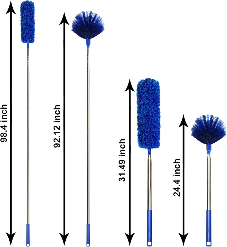 Cobweb Dusters with Extension Pole 100-Inch Spider Web Brush & Ceiling Cleaning