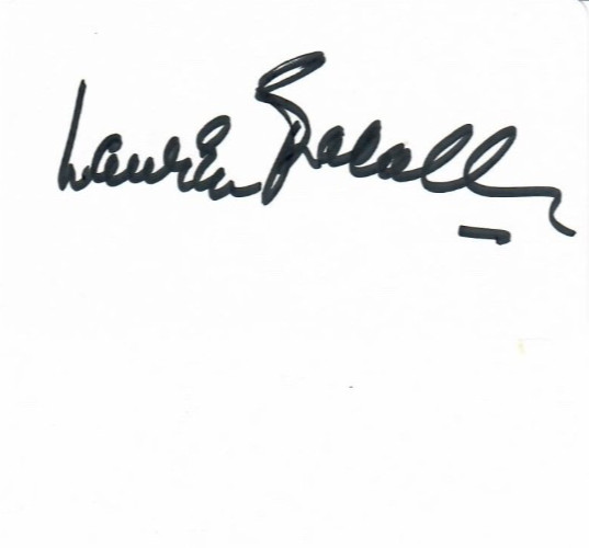 Lauren Bacall Signed  card
