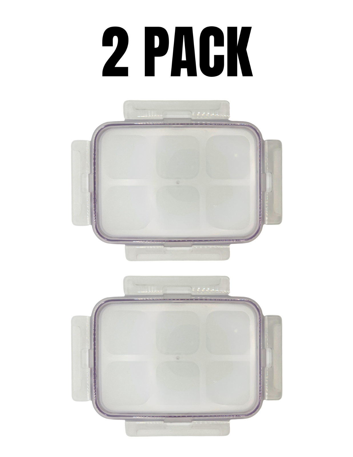 Snapware Airtight Replacement Lid 2 Pack 1.5L 6 Cup 8.5"x6.25" Purple Gasket NEW