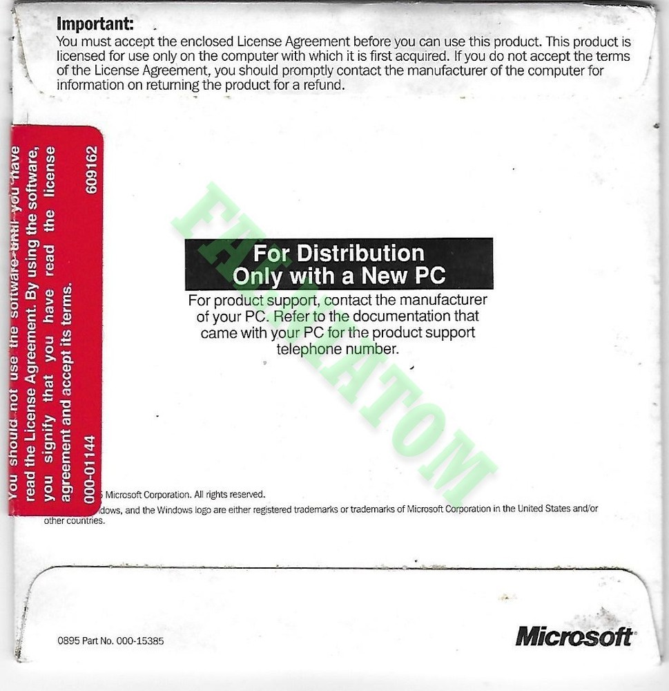 Vintage Sealed Microsoft Windows 95 CD