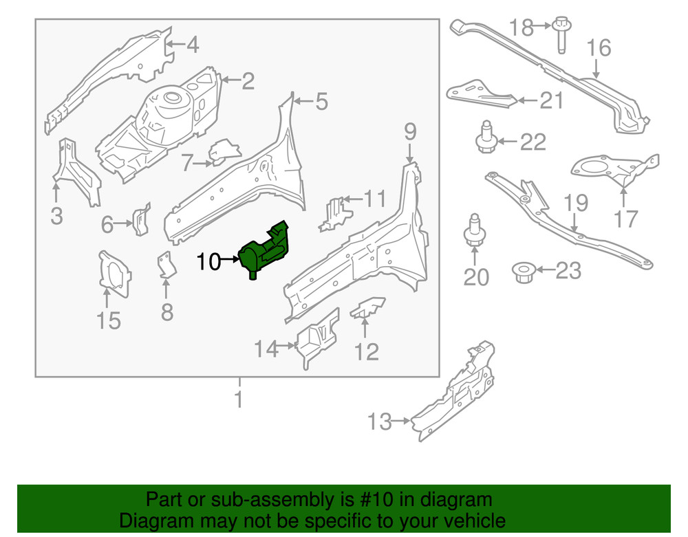 2014-2023 Ford Transit Connect Inner Rail Inner Reinforcement - Front
