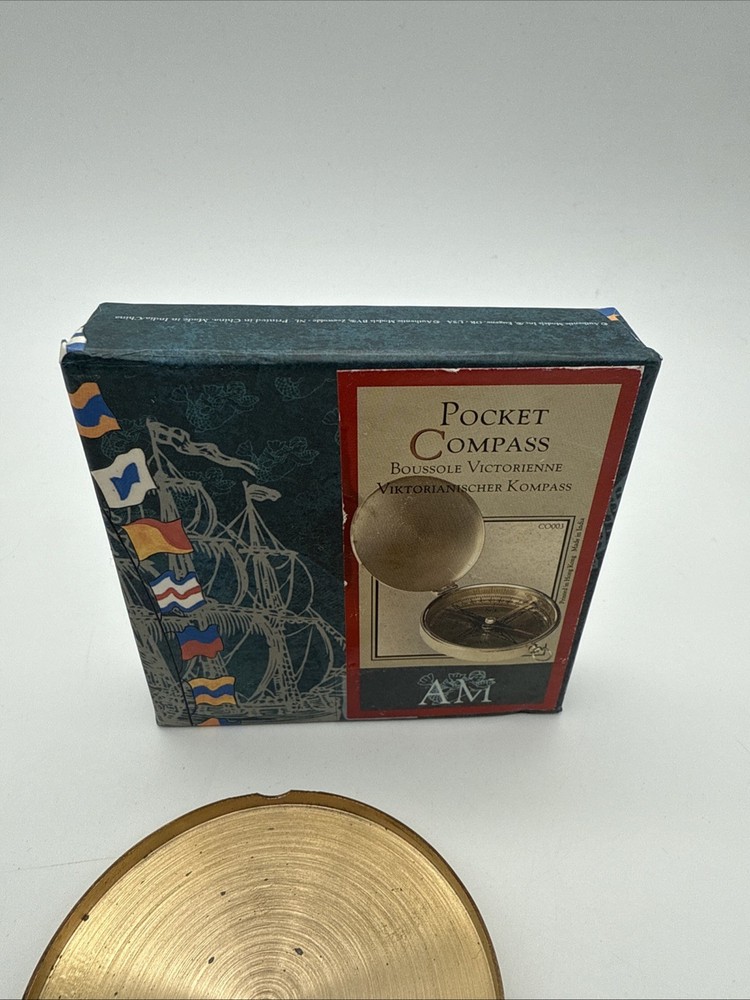 Pocket Compass Authentic Models CO003 BRASS Replica W/Box