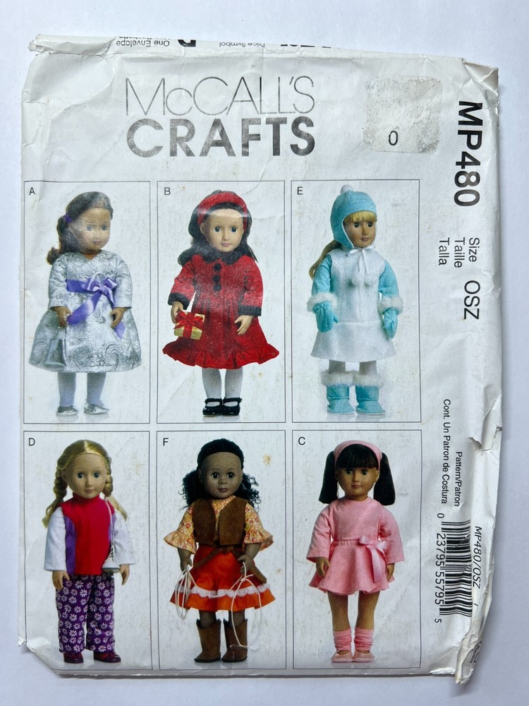 McCall's Sewing Pattern MP480 18" Doll Clothes FF UNCUT