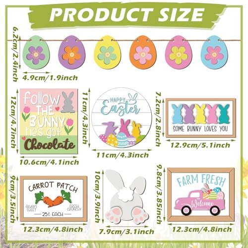 Pieces Easter Tiered Tray Decor Farmhouse Tiered Tray Spring 12 Pastel Easter