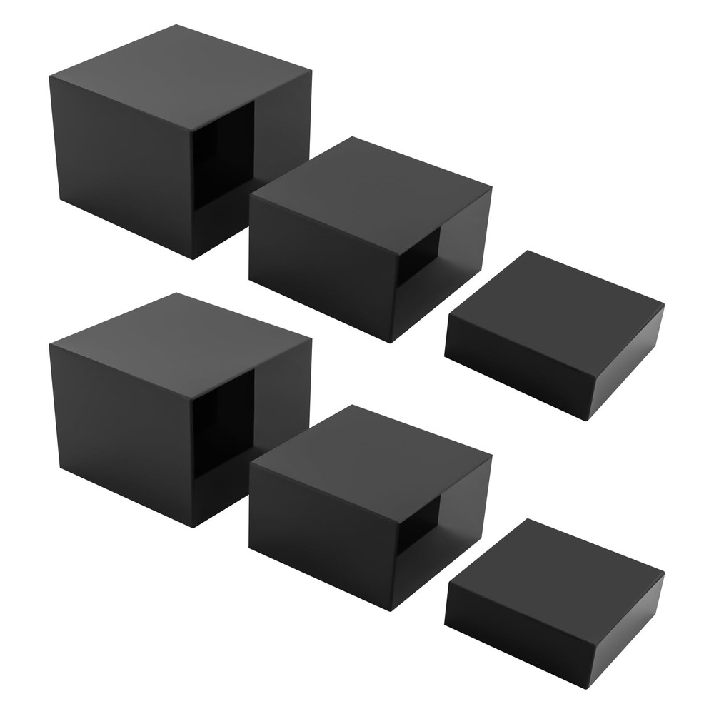 6 Pcs Acrylic Display Risers Acrylic Boxes Acrylic Display Nesting Cubes Black