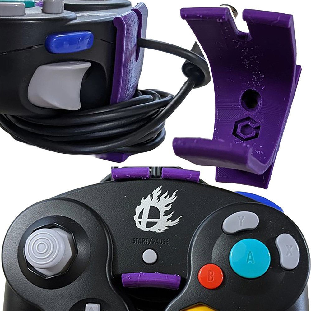 Nintendo GameCube Controller Wall Mount Clip Holder Hanger Bracket with Logo