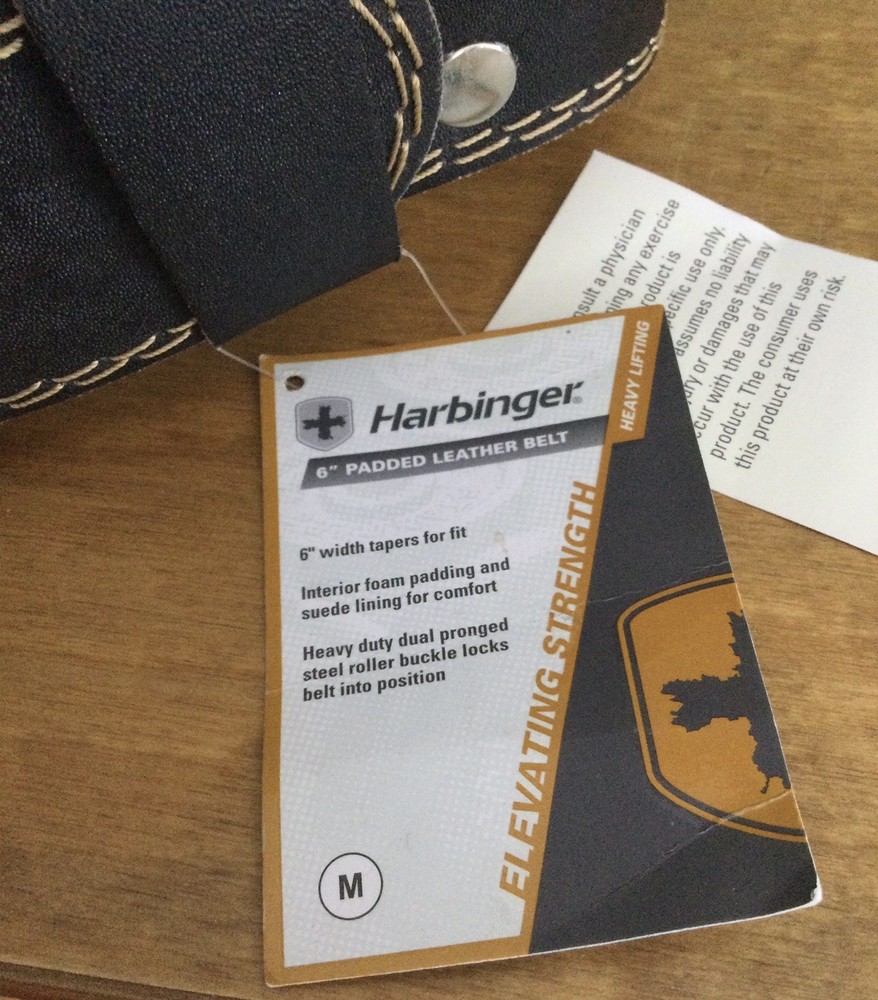 Harbinger Padded Leather Weightlifting Belt New With Tags Size Medium