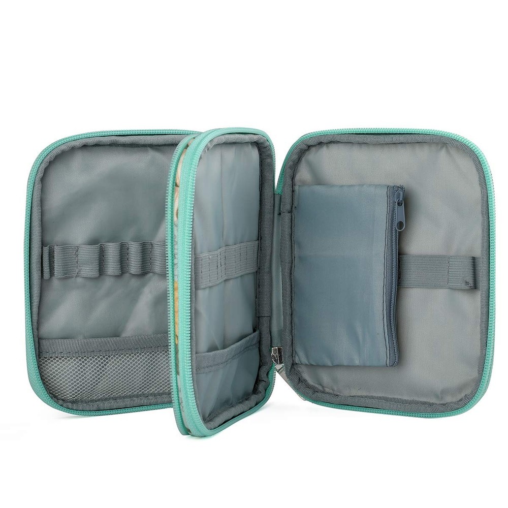 DIY Crochet Needle Case Empty, Zipper Storage Organizer Bag with Web Pockets ...