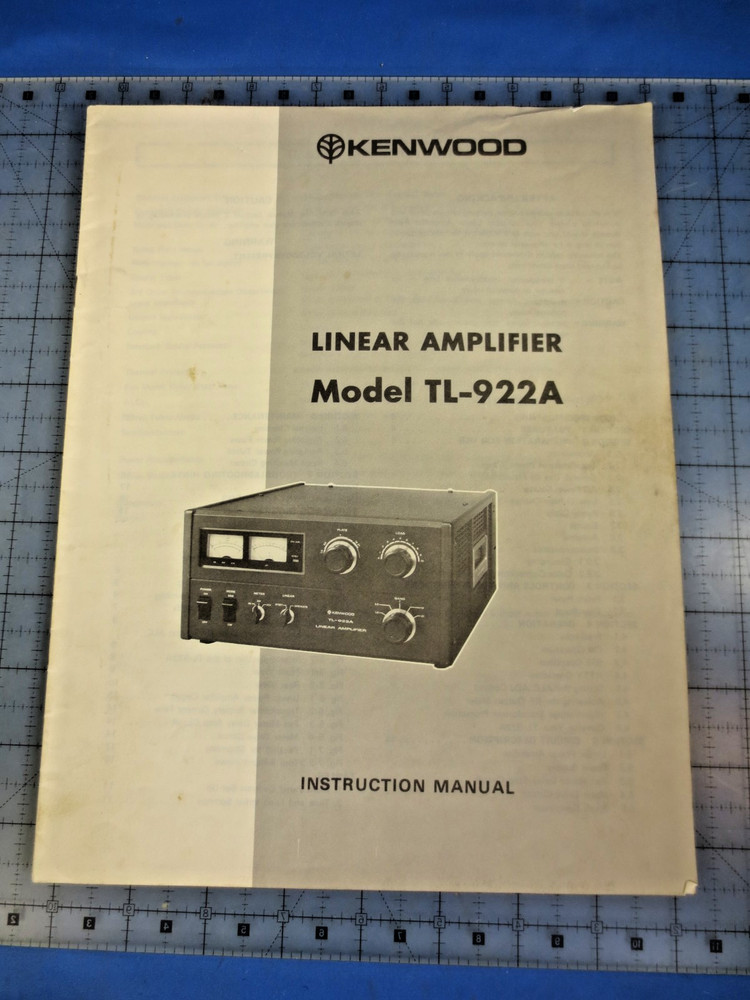 Kenwood Linear Amplifier Instruction Model TL-922A  Manual (Original!)