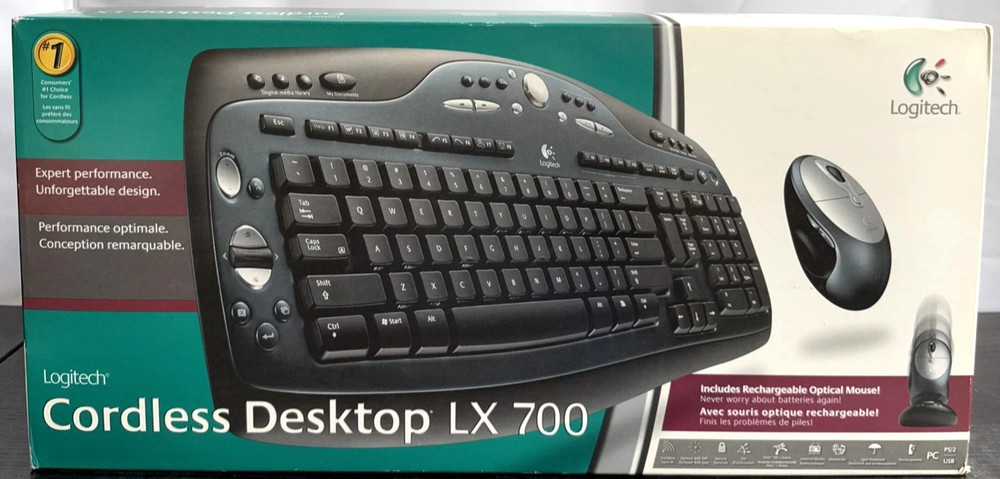 Logitech LX700 Cordless Desktop Keyboard & Mouse - Wireless - New Local Pickup