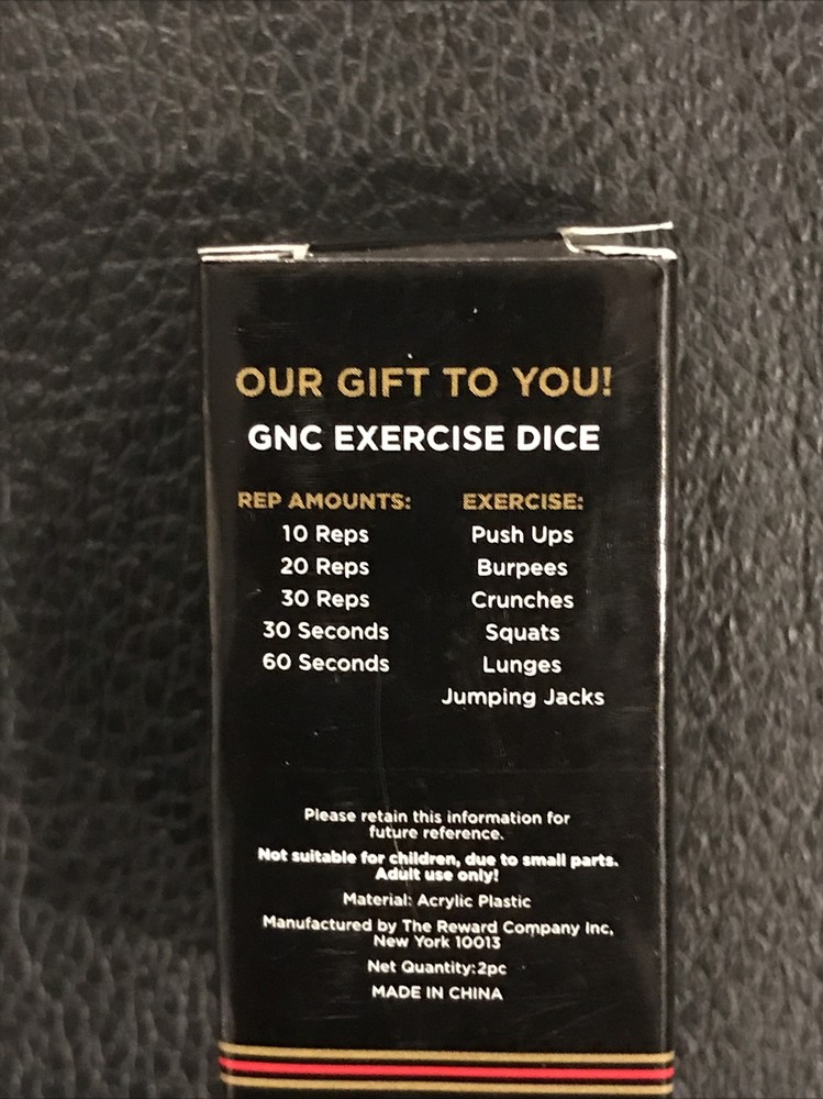 My GNC Pro Access Exercise Dice White & Gold Thick Pair Rep Amounts & Exercises