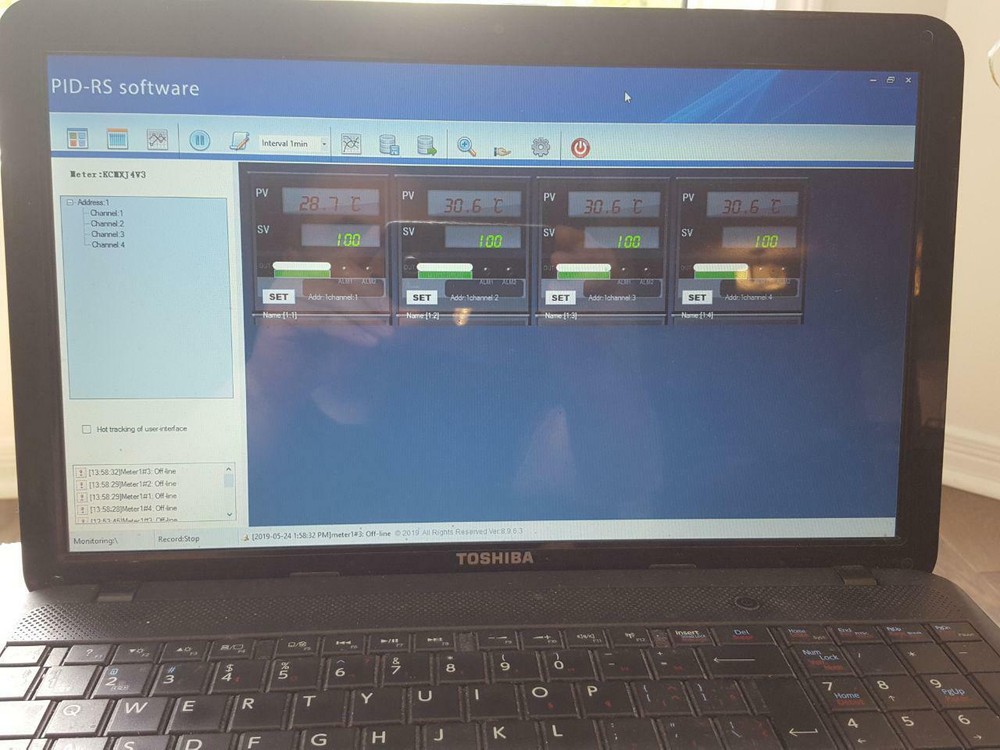 4 Zone Channel PID Temperature Controller Recorder SSR Output USB RS485 PC 4 TC