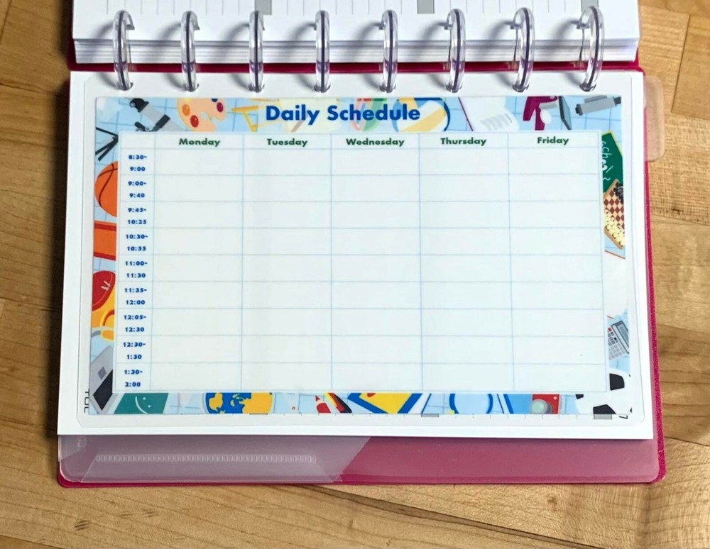 School Weekly Schedule DASHBOARD for use with TUL/Arc (8 disc) Planner~