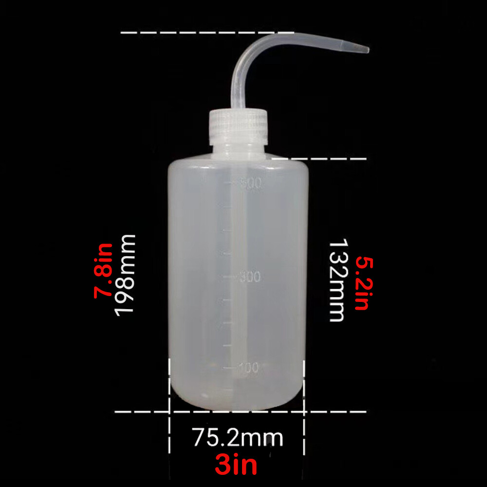 2PCS Clear Lab Safety Squirt Squeeze Bottle Chemical Reagent Bottle 500ml US