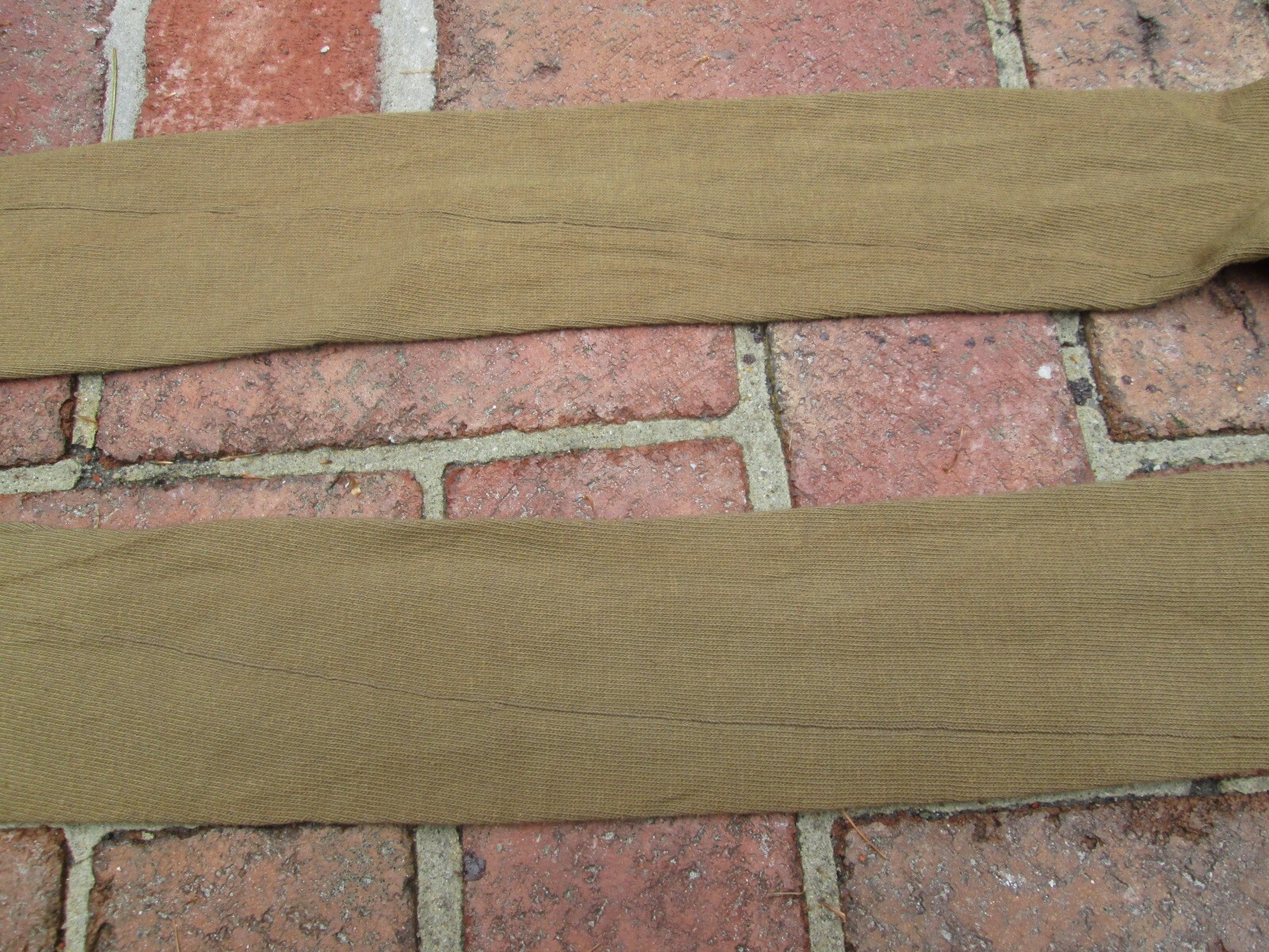REENACTOR COLONIAL REV WAR 18TH C STOCKING KHAKI CAMEL TAN FOOT WEAR COTTON NEW