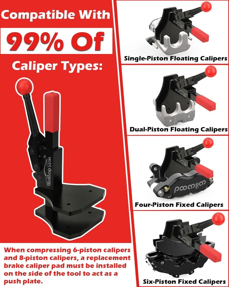 Brake Caliper Compression Tool Multi Piston Brake Pad Spreader Heavy Duty
