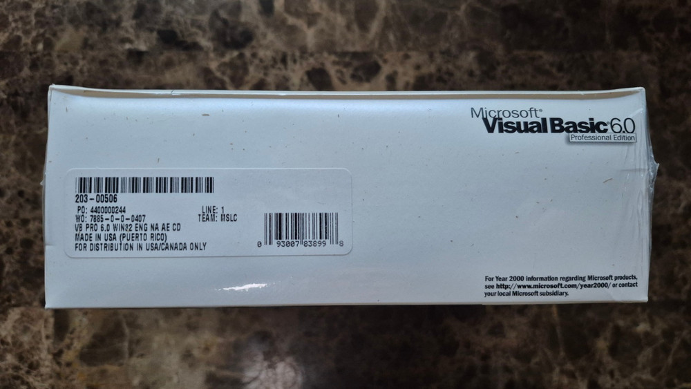 NEW SEALED Microsoft Visual Basic 6.0 Professional Pro 6 203-00506 RETAIL BOX