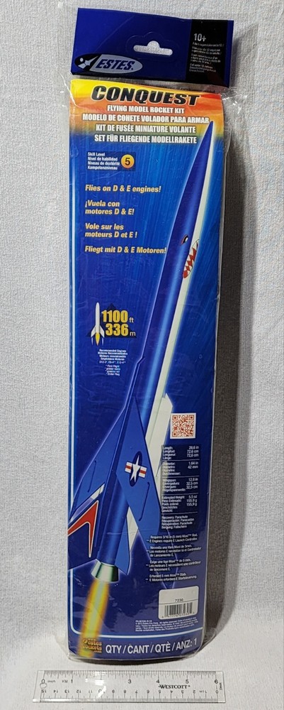 Conquest Flying Model Rocket Kit Estes #7230 Sealed