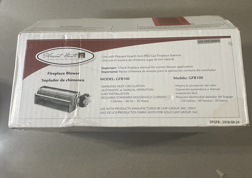 Pleasant Hearth Fireplace Blower GFB100 OEM