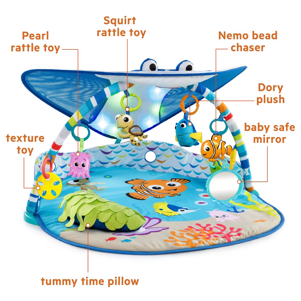 Disney Baby Finding Nemo Mr. Ray Ocean Lights Activity Gym