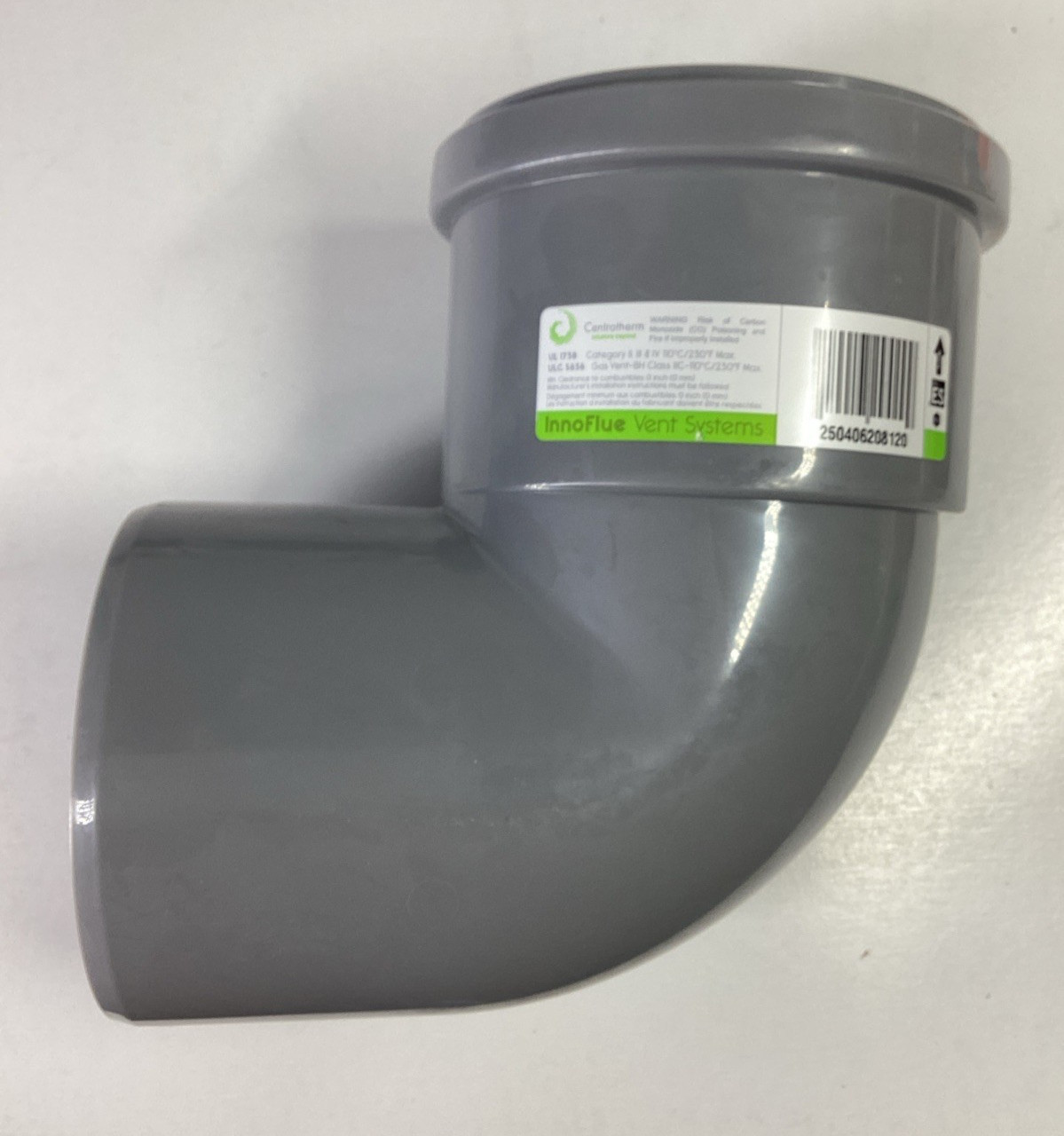 6x Centrotherm Innoflue ISELS0487-6 Polypropylene 87 Degree Elbow 4"