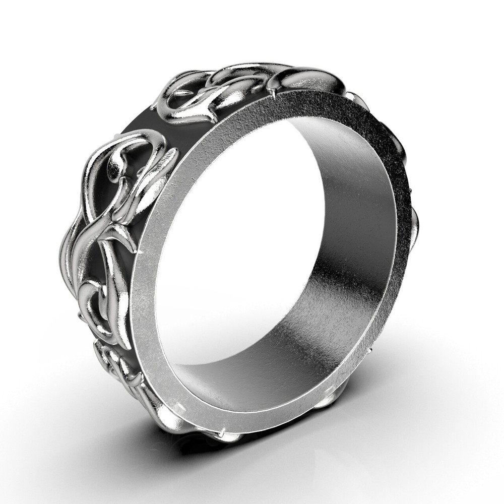 Pattern Ring Band Gothic Badass Bikers Men Ring Model-ETS1 3D print model.