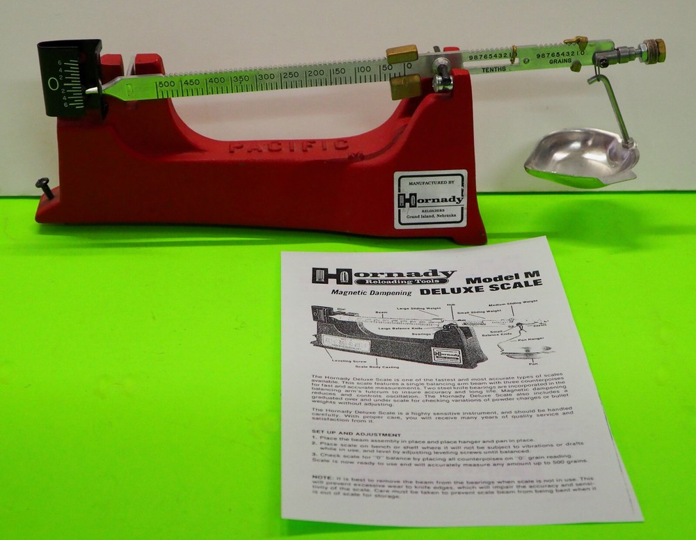 Hornady Model "M" Magnetic Reloading Scale-(050026)-altered w/diff Pan & Nuts