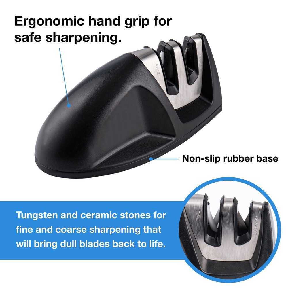 10-PACK 2-Stage Compact Knife Sharpener Coarse/Fine Tungston/Ceramic