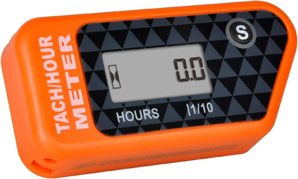 Digital LCD Tachometer Inductive Tach Hour Meter Display Max RPM Waterproof for