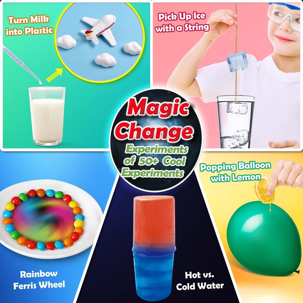 UNGLINGA 50+ Science Lab Experiments Kit for Kids, STEM Activities Educational