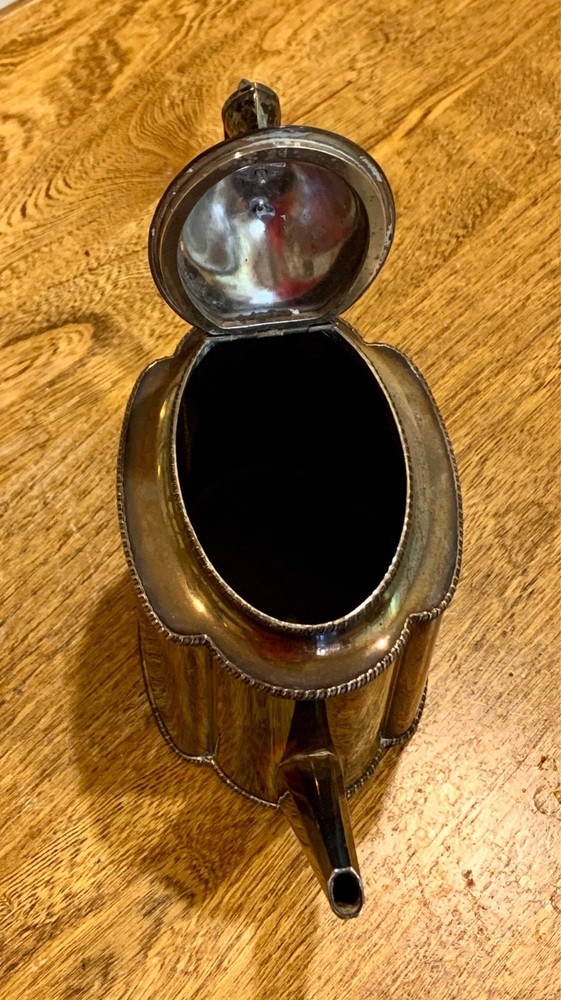 Antique Silver-Plated Hinged Tea Pot and Tea/Sugar Container