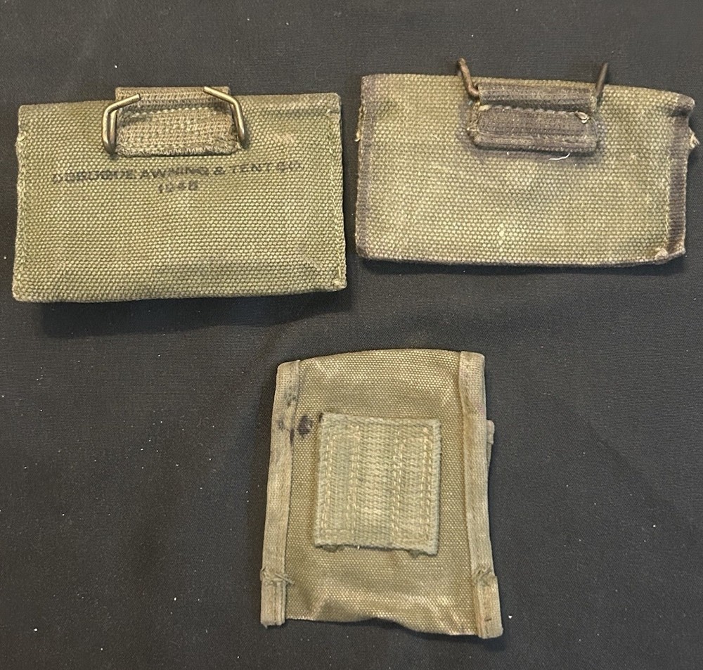 ORIGINAL WWII US ARMY INFANTRY FIRST AID CARLISLE BANDAGE CARRY BELT POUCH