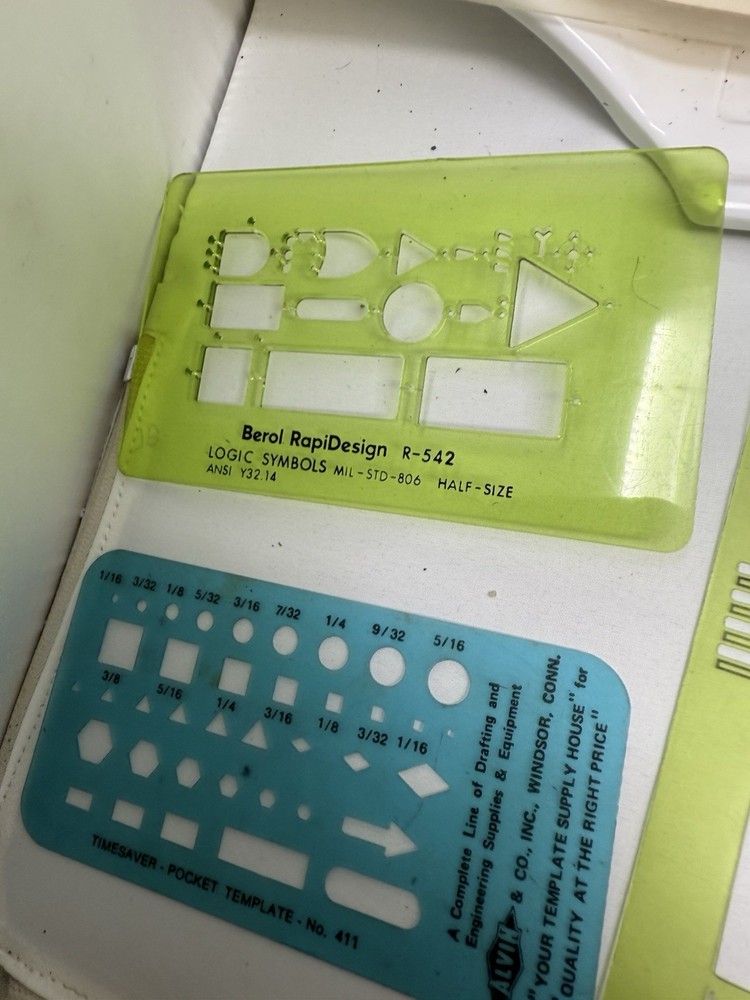 Vintage Drafting Drawing Design Template Berol Rapidesign Ames Alvin Plasticoid