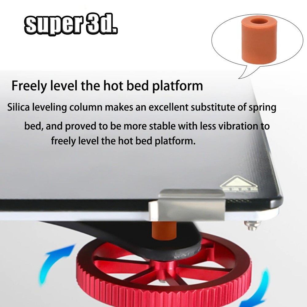 4pcs Hot Bed Leveling Column Silicone Solid Spacer for 3D Printer CR-10 Ender 3