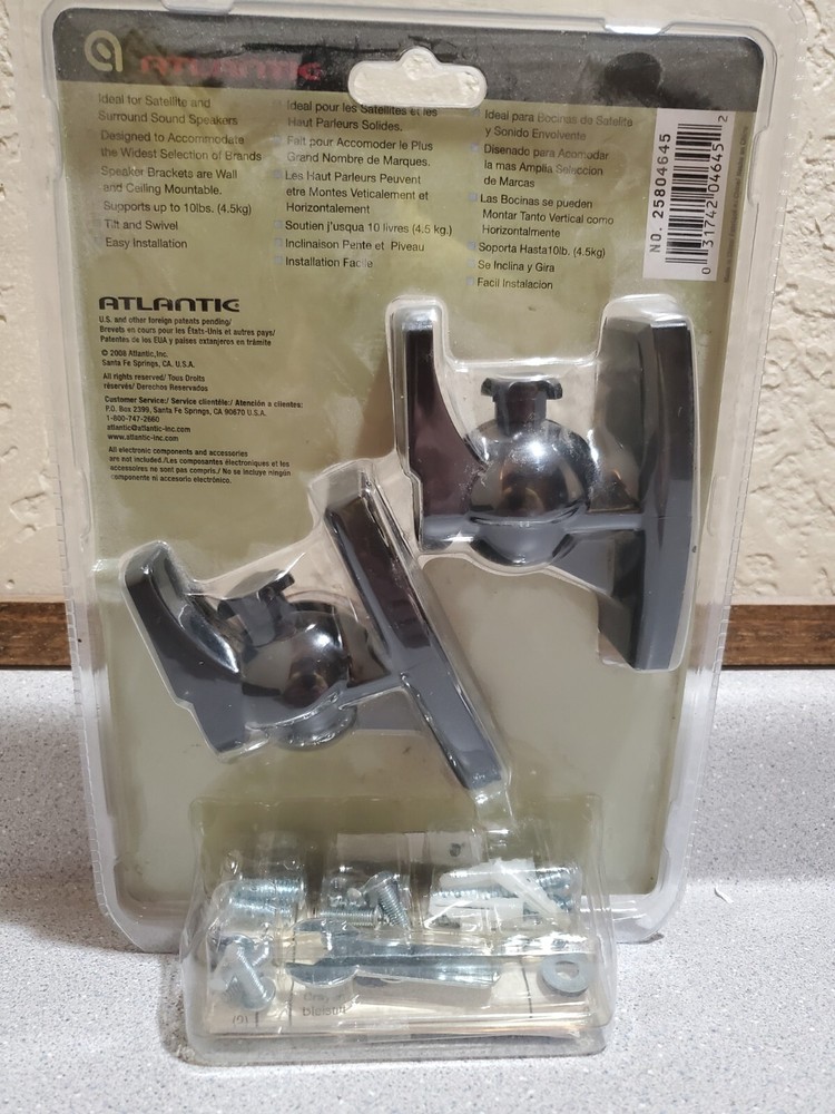 Speaker Mounting Brackets for Wall or Ceiling New Atlantic 2 Universal Black