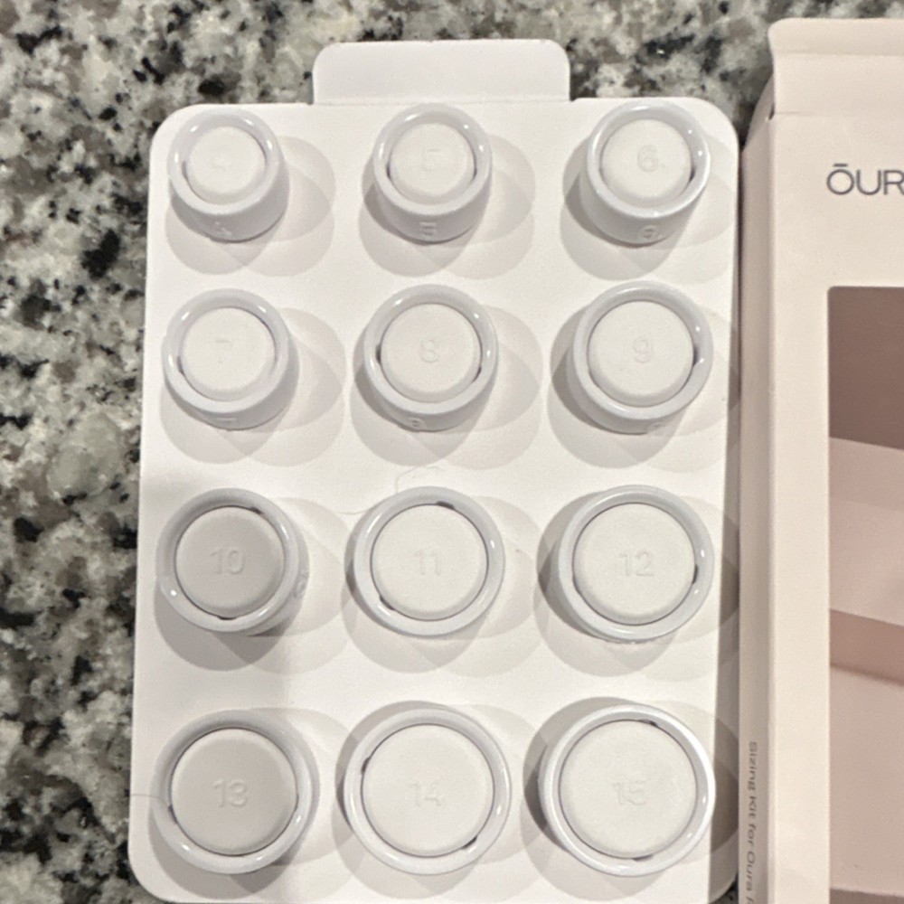 Oura Ring Gen 4 Sizing Kit White 15 Sizing Rings Set for Gym & Training