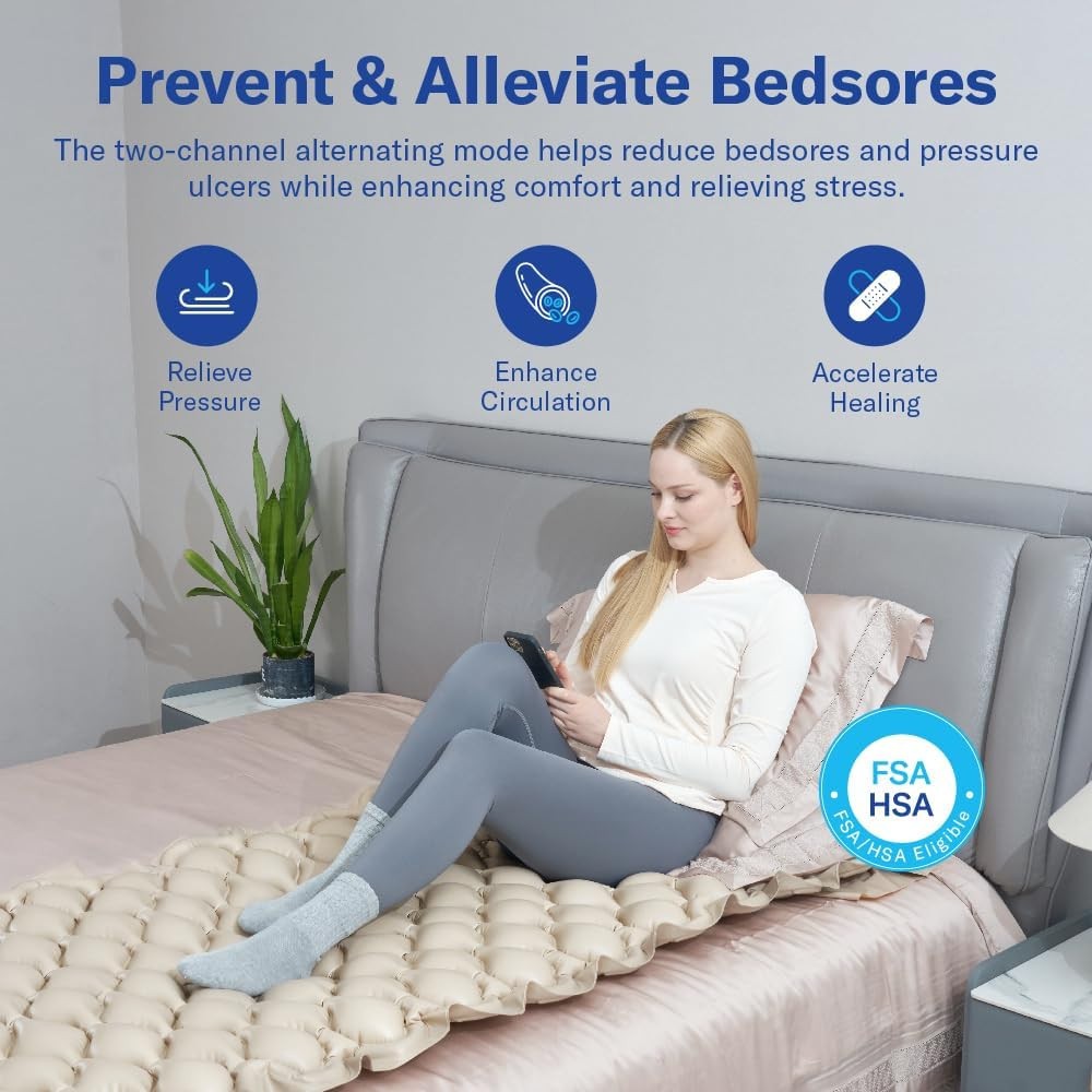 Alcedo Alternating Air Pressure Mattress Pad for Bed Sore and Ulcer Prevention