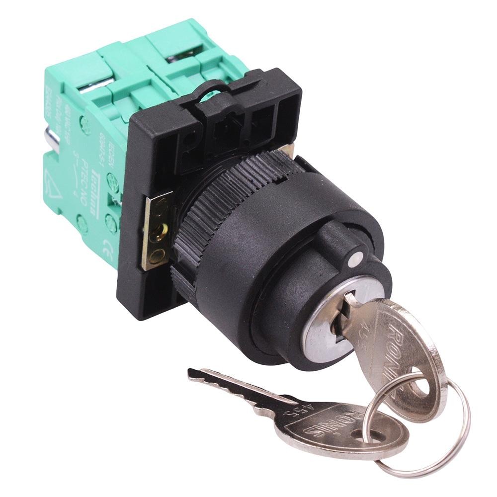 Techna PtecK3CRC 3 Position Plastic Key Switch 10A 2NO
