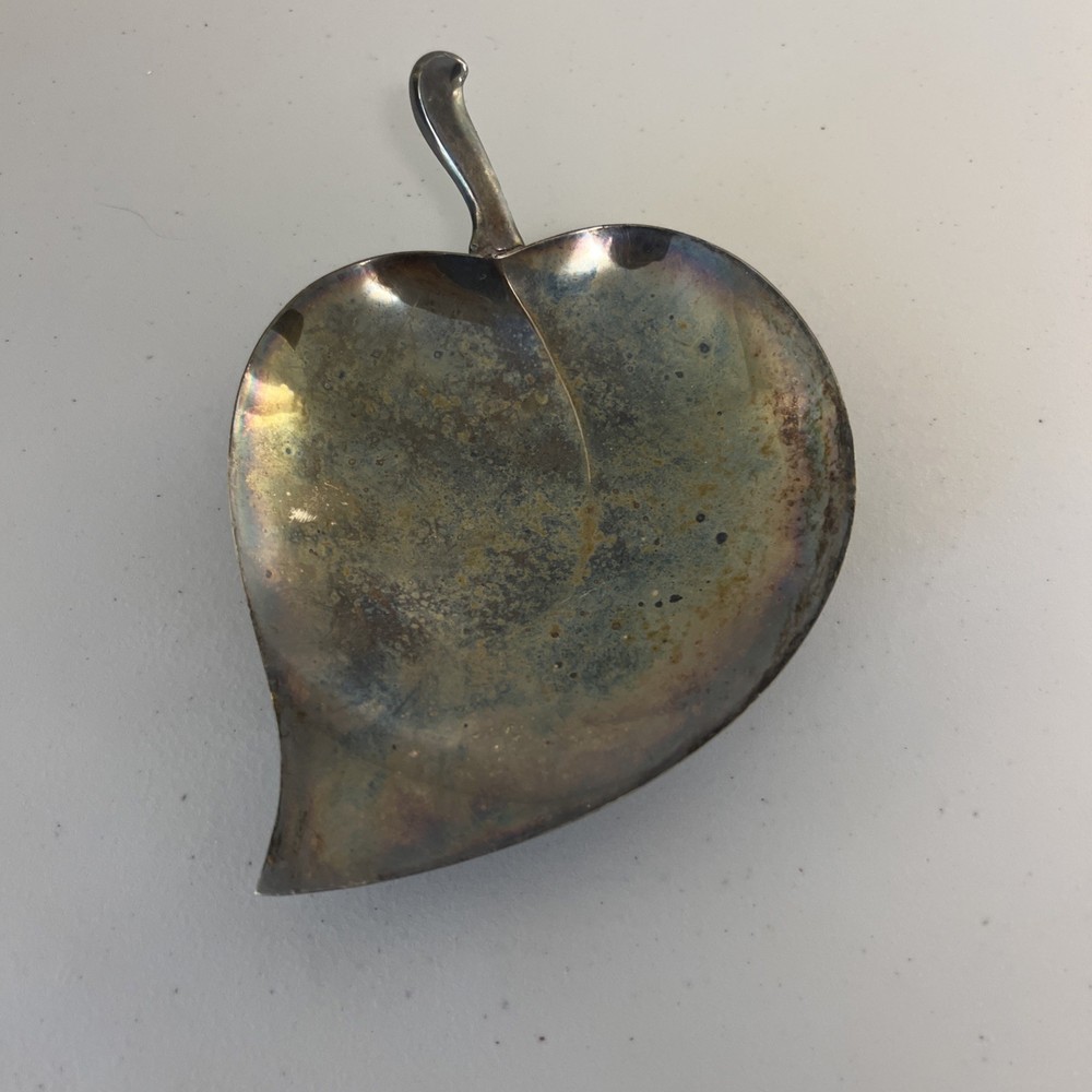 Vintage F.B. Rogers Silver Co. 1883 Silver Plate Leaf Shaped Footed Dish