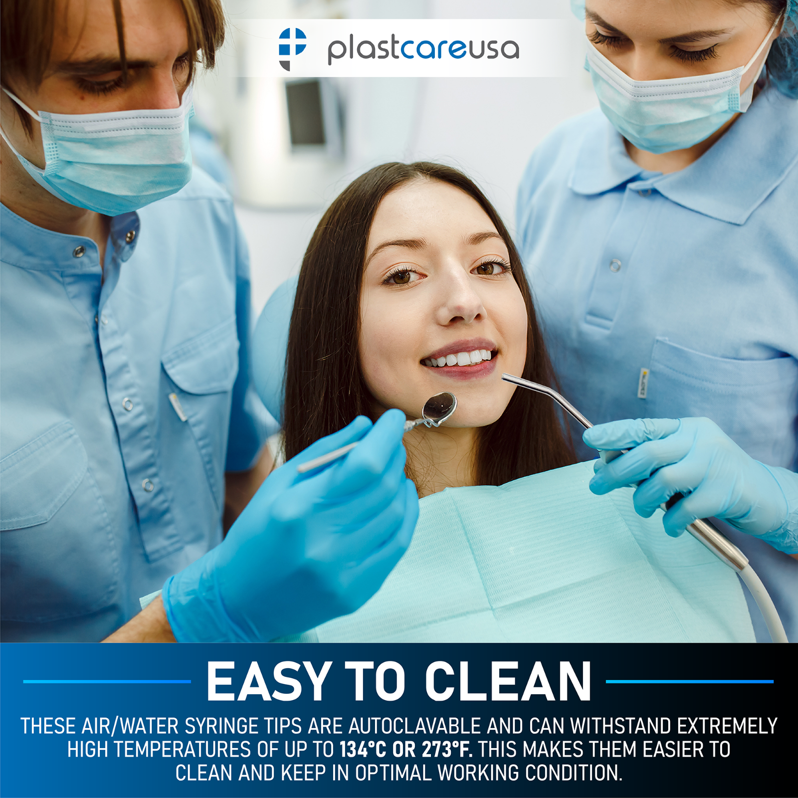 Metal Dental Air Water Syringe Nozzles 3 Way Autoclavable Reusable