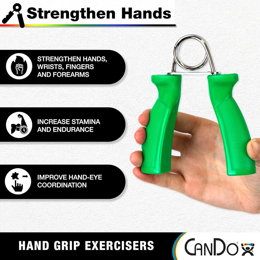 CanDo Hand Grip Exerciser Pair - Red, Light - 6 lb