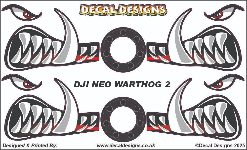 DJI Neo Warthog 2 Teeth Decal, Sticker