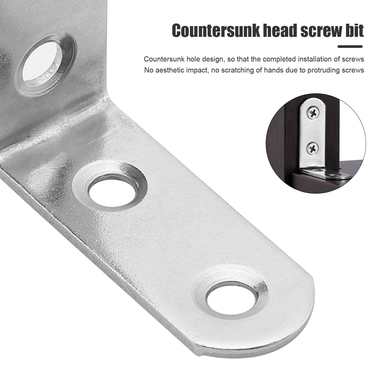1.5" L-Shaped Bracket Corner Brace Stainless Steel Bracket Right Angle w/Screws