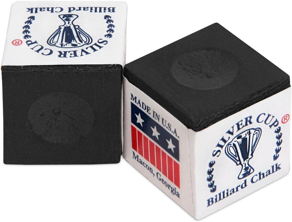 SILVER CUP Billiard CHALK - ONE DOZEN (Black)
