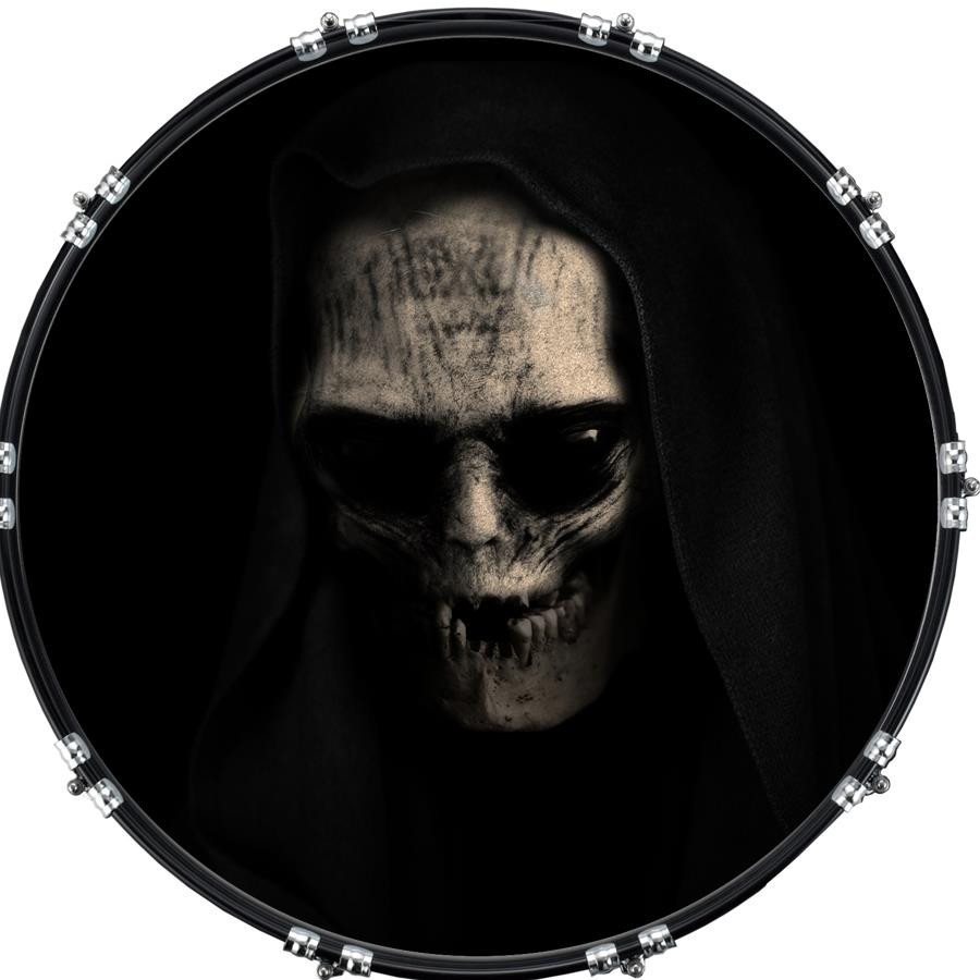 20" Custom Bass Kick Drum Front Head Graphic Graphical Alien Reaper