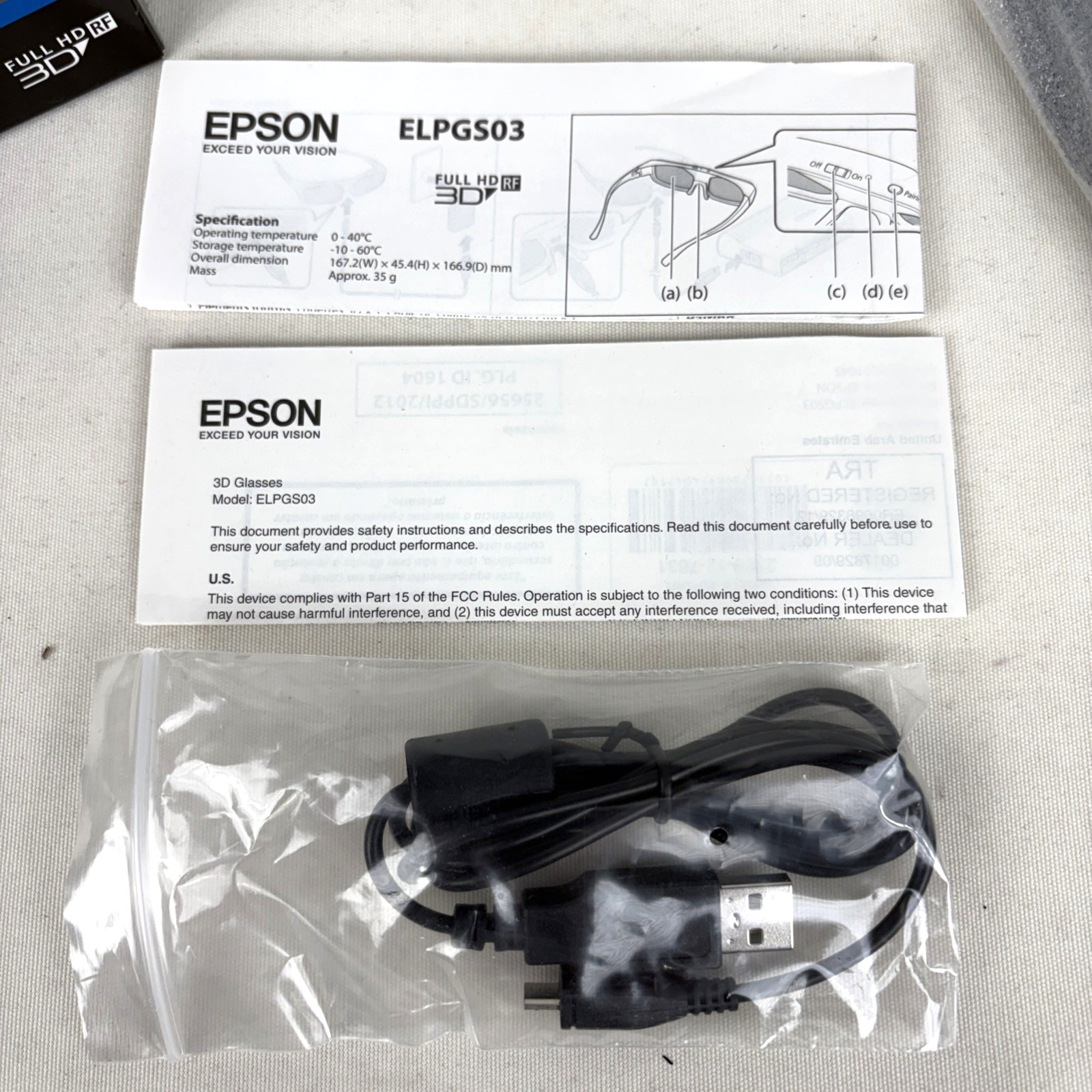 Epson Active 3D Glasses ELPGS03 for Epson RF 3D HD Projectors