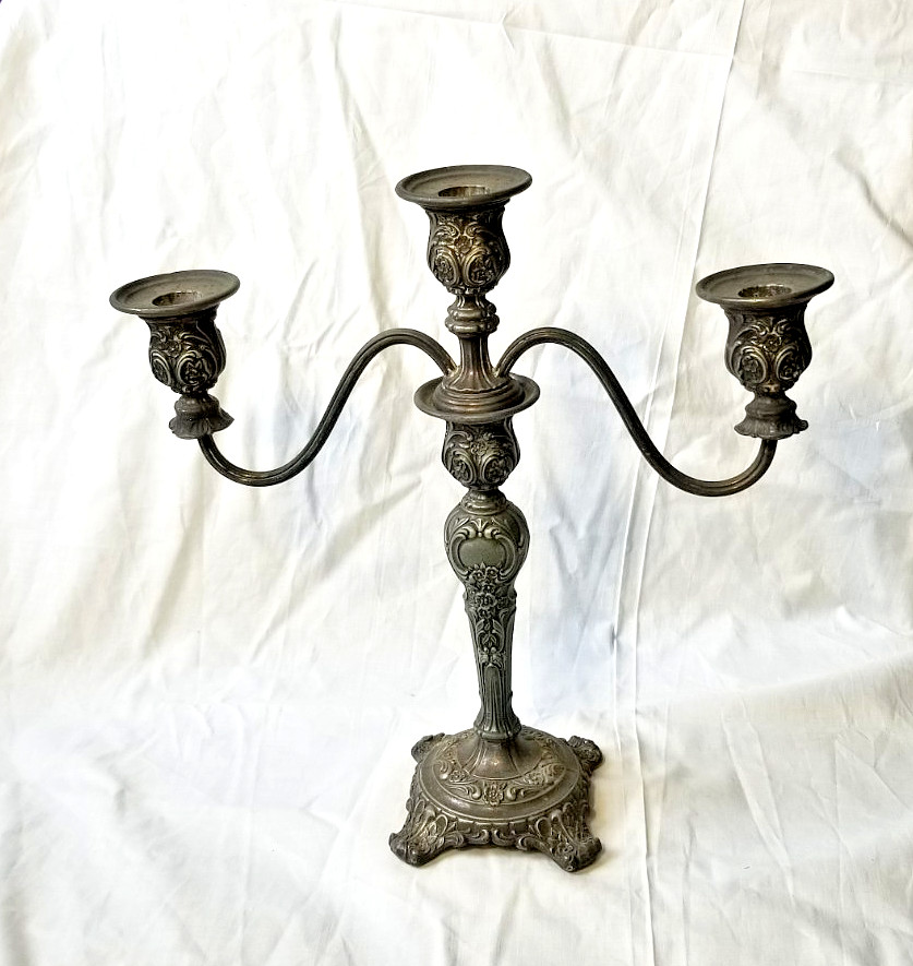 Vintage Candelabra Wm Rogers & Son Convertible Silver Plate Candlestick Holder