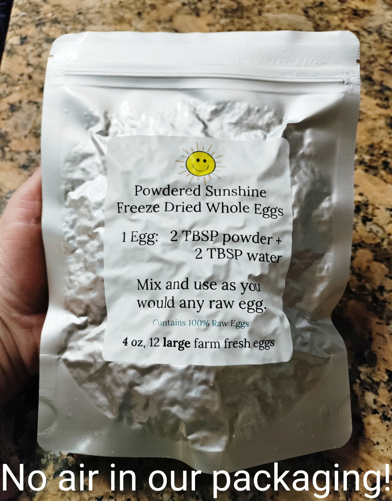 Freeze Dried Powdered Eggs, 1 doz.,  DISCOUNTS + FREE SHIPPING! Family Farm Made